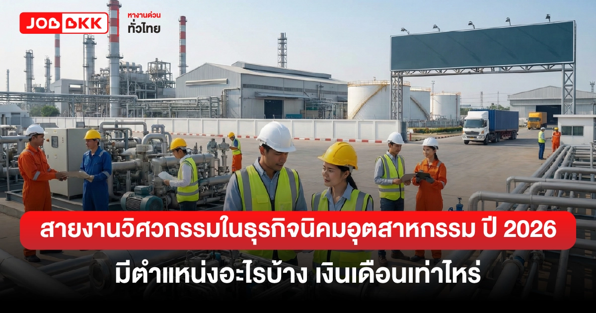 หางาน,สมัครงาน,งาน,สายงานวิศวกรรมในธุรกิจนิคมอุตสาหกรรม ปี 2026 มีตำแหน่งอะไรบ้าง เงินเดือนเท่าไหร่
